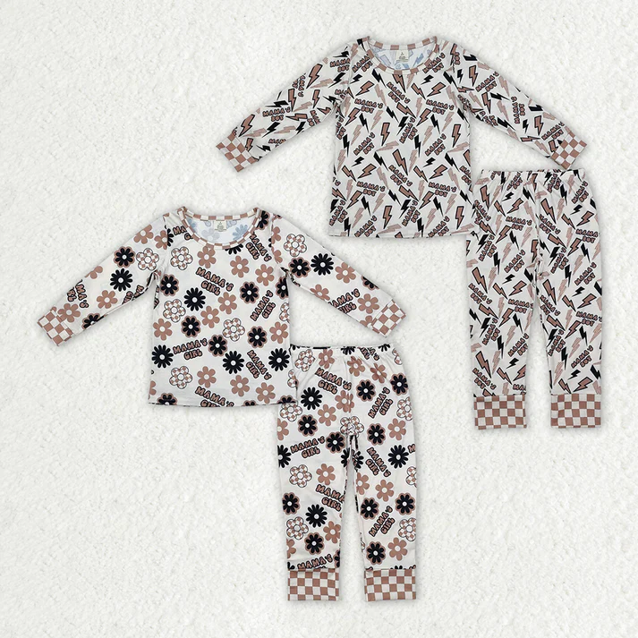 Baby Girls Boys Mama's Girl Boy Bamboo Pajamas Clothes Sets