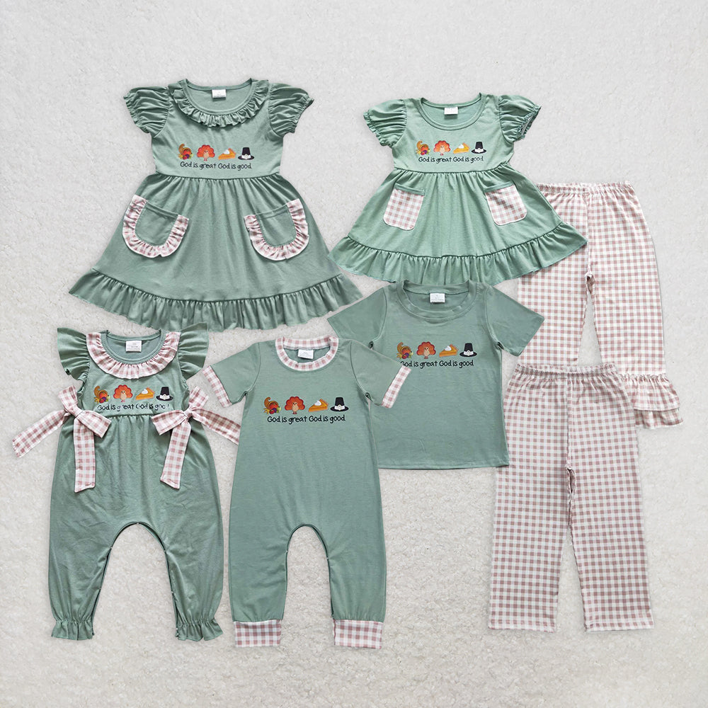 7.02 Sibling God is great god is good turkey girls and boys Thanksgiving clothes