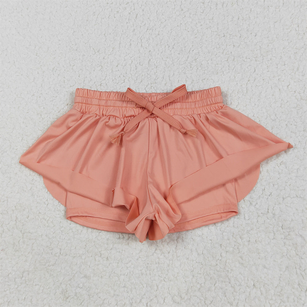 7.10 SS0547 RTS NO MOQ Baby Girls Summer Yoga Shorts Baby Girls Peach Skort Shorts Bottoms