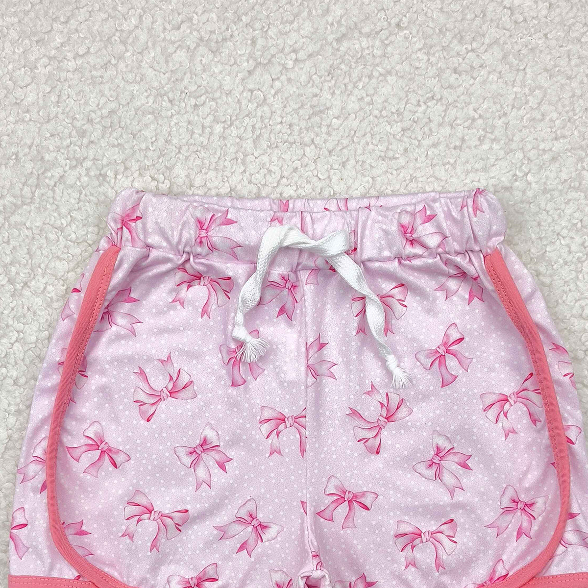 SS0463RTS NO MOQ Baby Girls Summer Shorts Kids Girls Pink Polka Dots Bow Summer Shorts Children's Fashion Cute Design Casual Wear for Girls