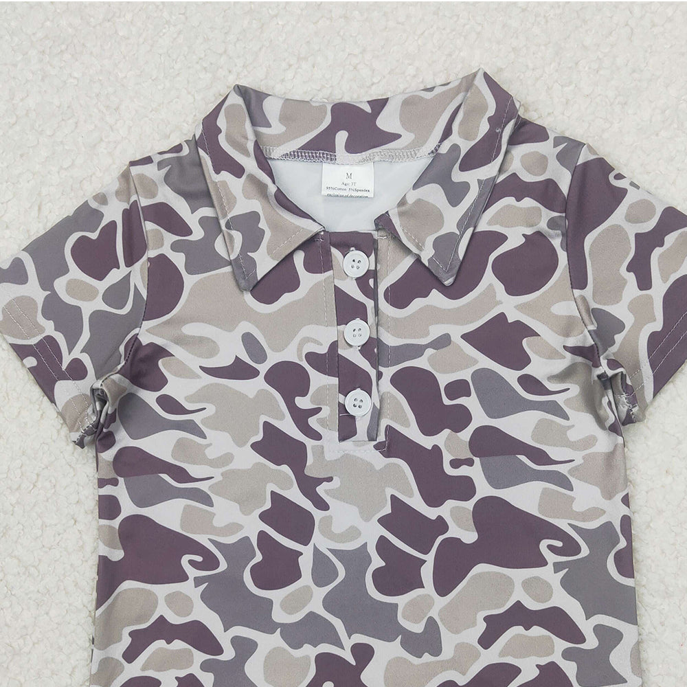 5.17 BT1211 RTS NO MOQ Baby Boys Summer Tops Baby Boys Grey Camo Short Sleeve Polo Shirt Top