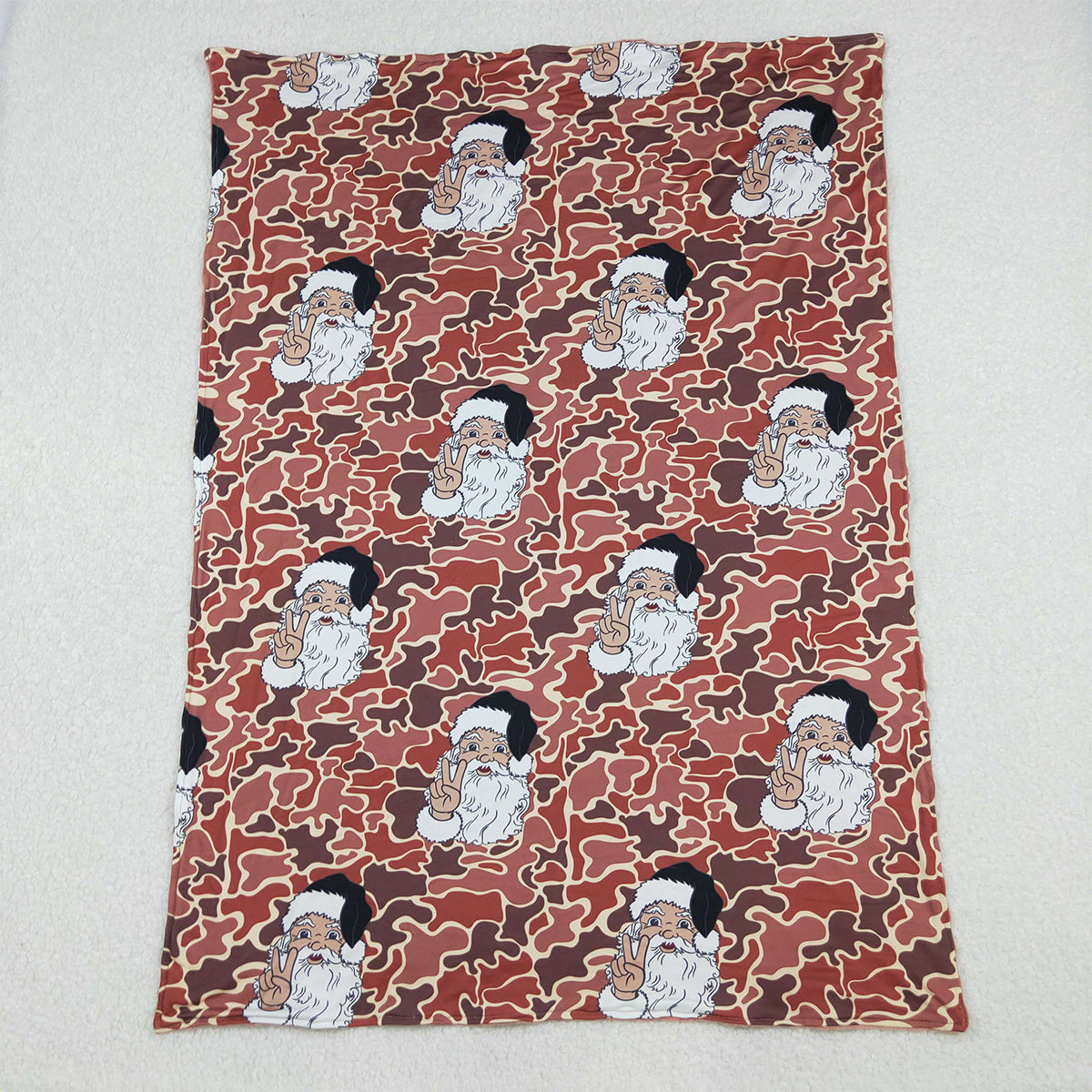 10.17 RTS NO MOQ (In stock)BL0162 Baby Toddler Children Camo Christmas Santa Minky Blankets