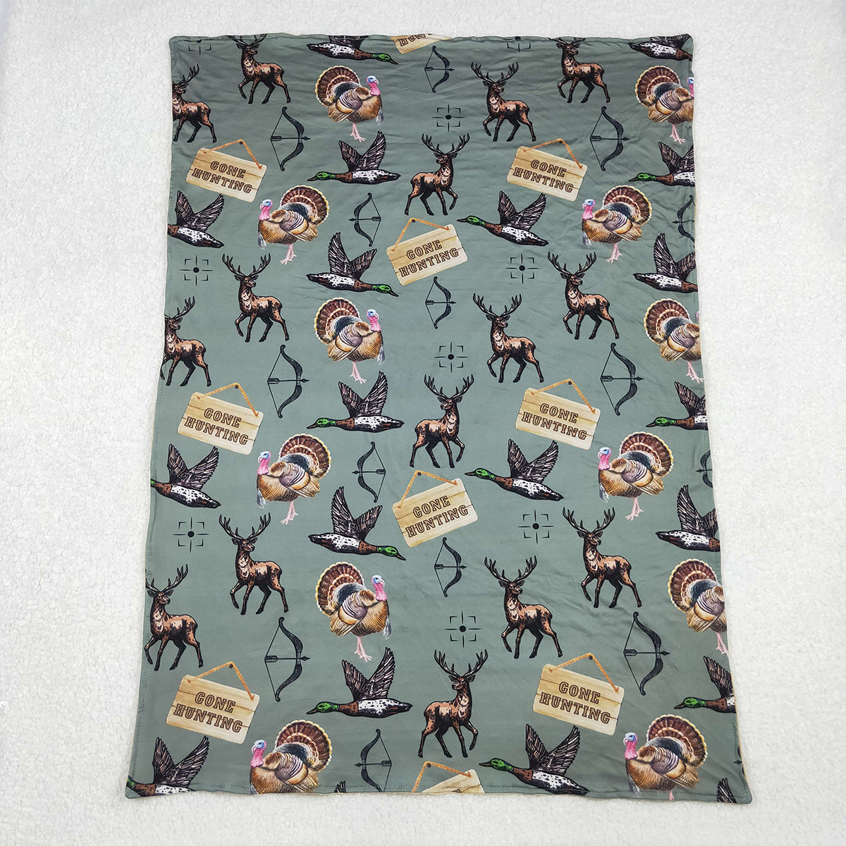 10.18 RTS NO MOQ (In stock)BL0151 Baby Toddler Children Hunting Deer Ducks Blankets