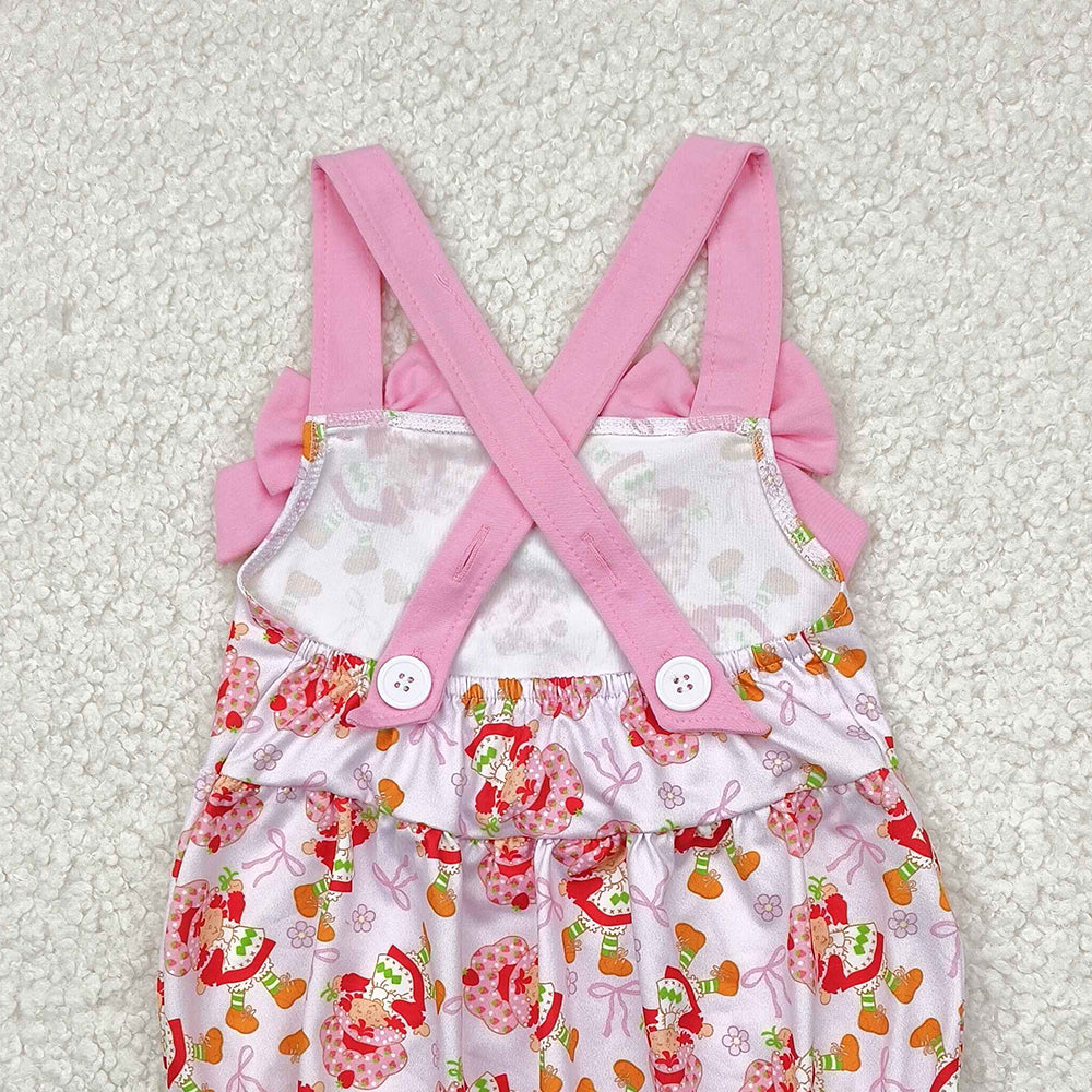 5.17 SR2933 RTS NO MOQ Baby Girls Summer Rompers Summer Strawberry Girl Pink Bubble Romper