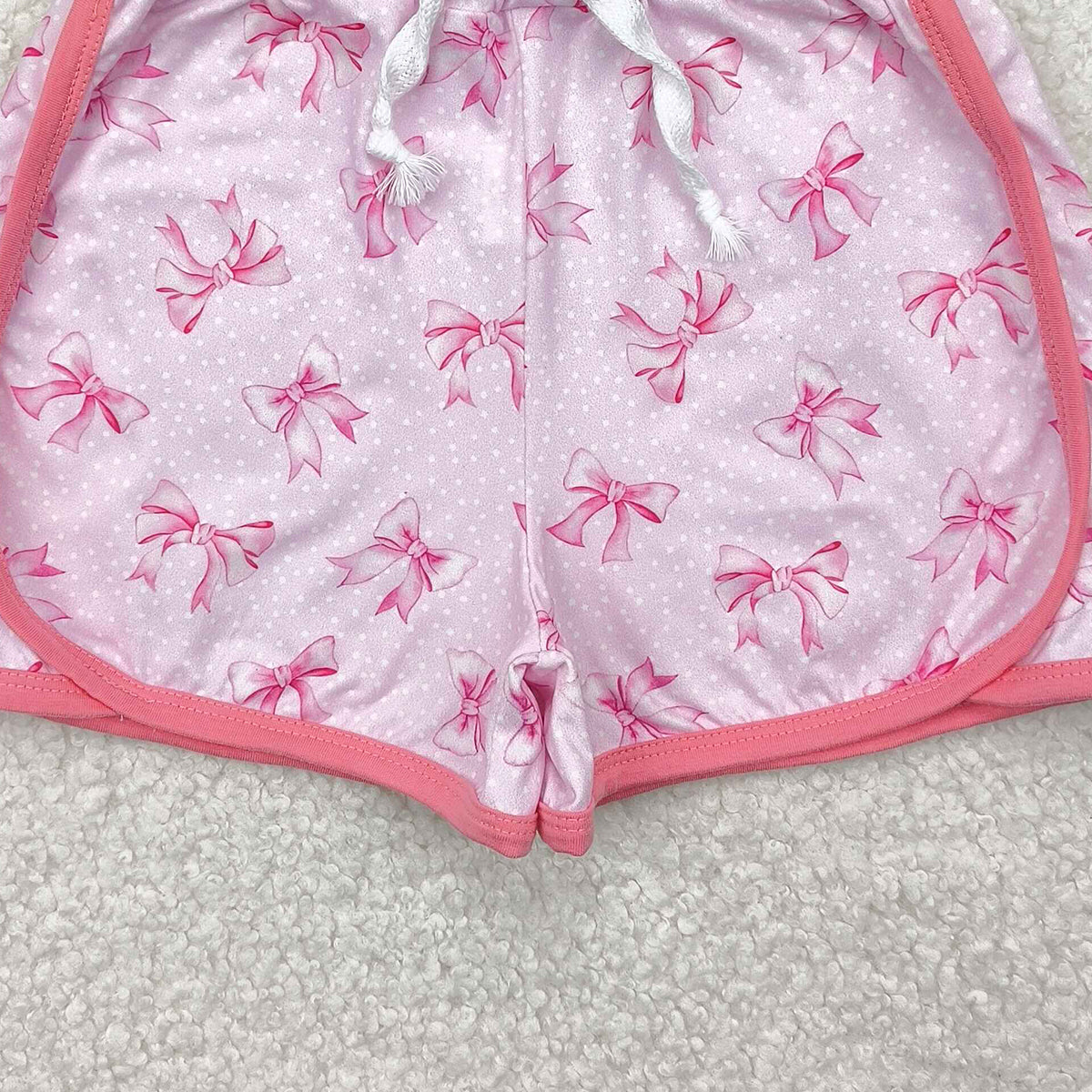 SS0463RTS NO MOQ Baby Girls Summer Shorts Kids Girls Pink Polka Dots Bow Summer Shorts Children's Fashion Cute Design Casual Wear for Girls