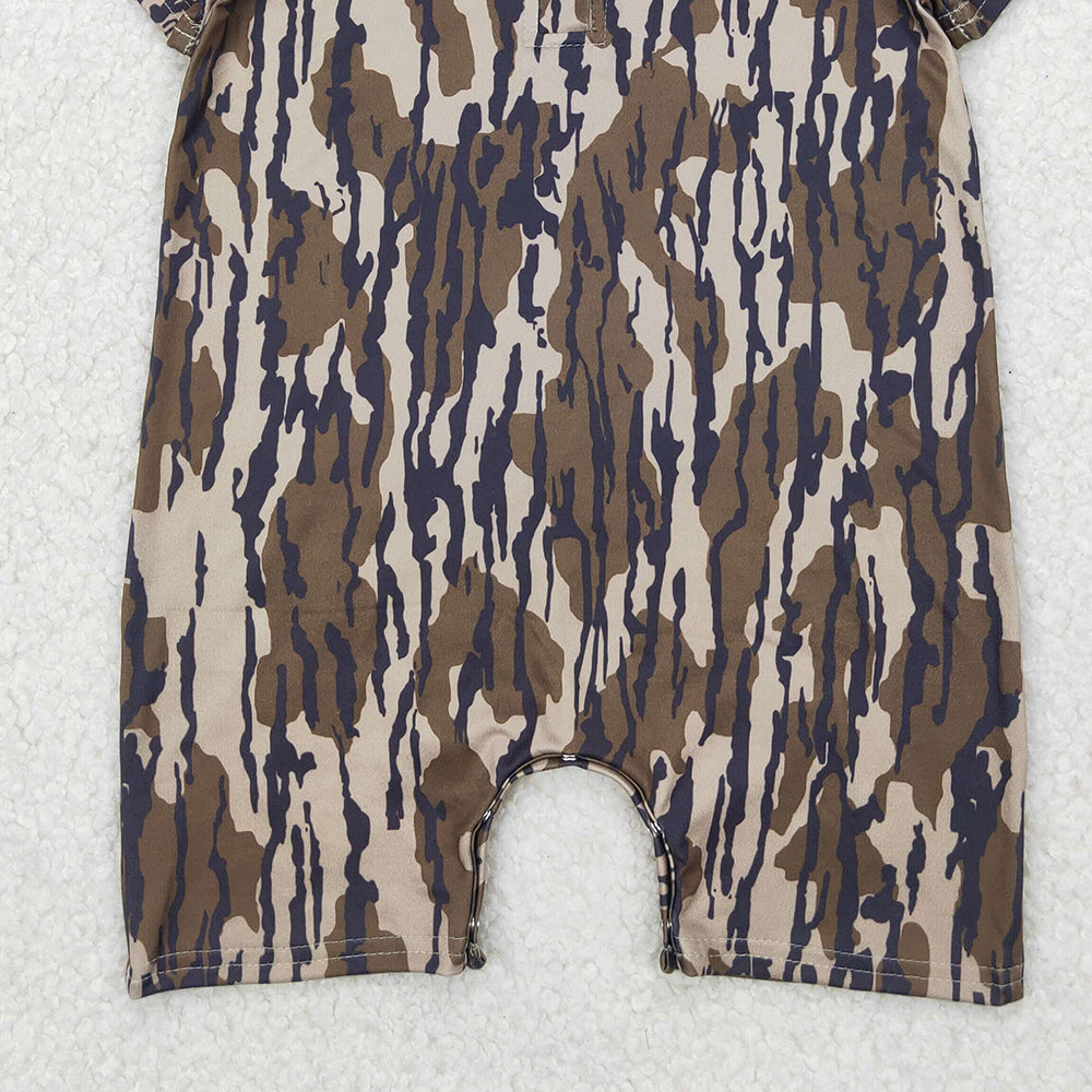 USA Shop (in stock) SR2976 RTS NO MOQ Baby Boys Summer Romper Baby Boys Bottomland Camouflage Short Sleeve Polo Shirt Romper