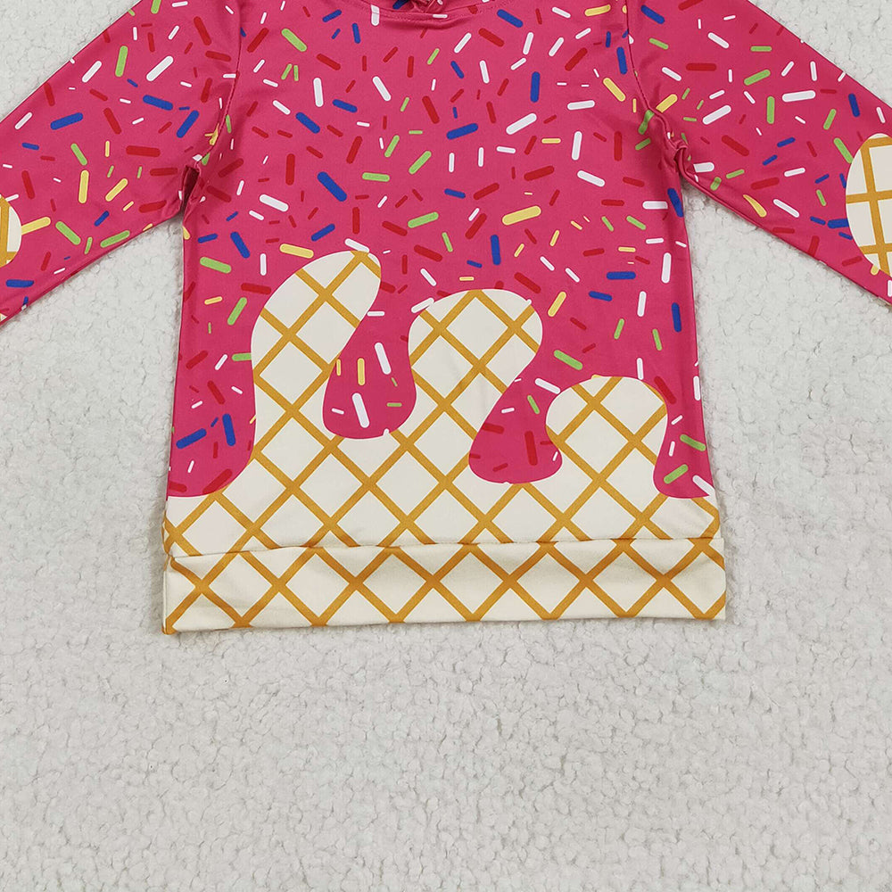 USA Shop (in stock)BT1271 Baby Boys Long Sleeve Tops Baby Kids Pink Long Sleeves Team Sprinkles Drips Hoodies Tops