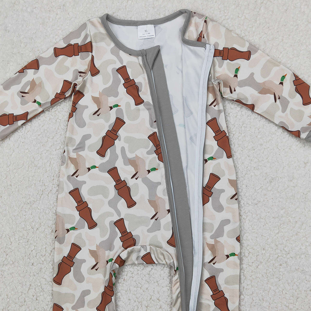 USA Shop (in stock)LR2063 Baby Boys Winter Rompers Long sleeves camo duck call baby kids zipper romper