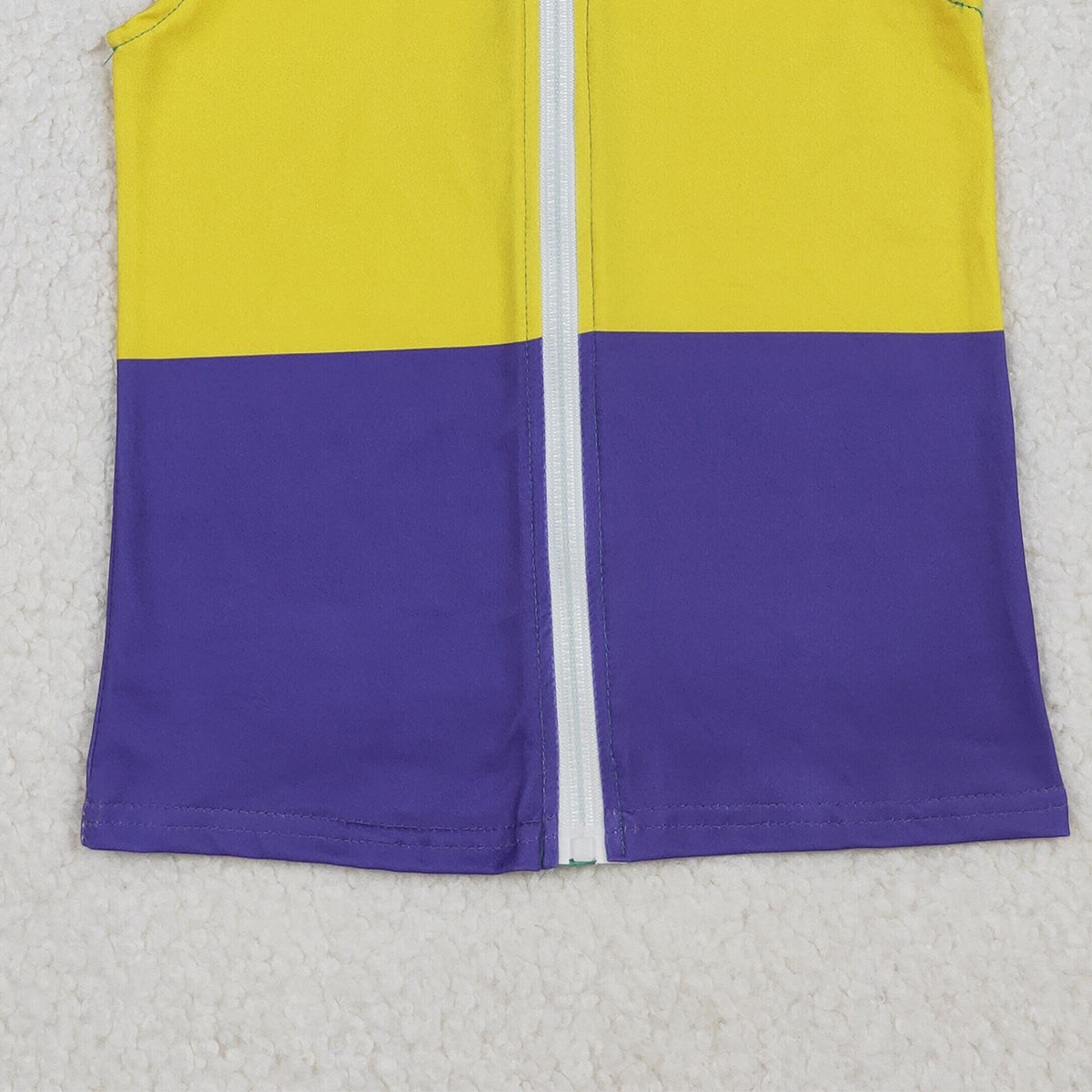 10.11 RTS NO MOQ (In stock)BT1157 Baby Boys Sleeveless Mardigras Patchwork Zip Tops Vests
