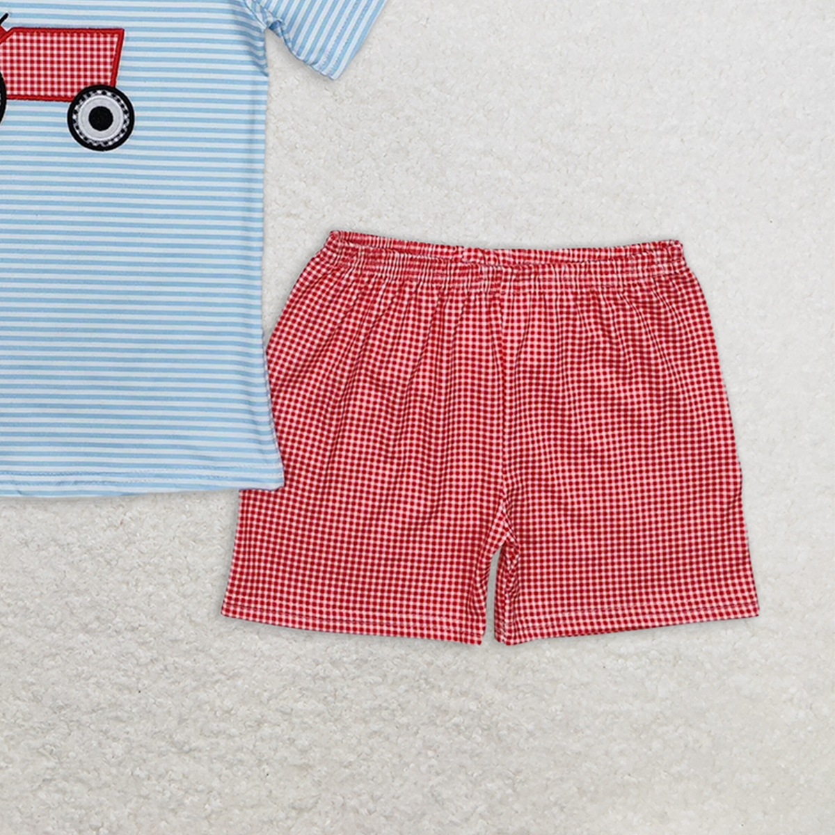 BSSO1172RTS NO MOQ Baby Boys Summer Boys Outfits Baby Boys Farm Chicken Shirt Shorts Clothes Sets