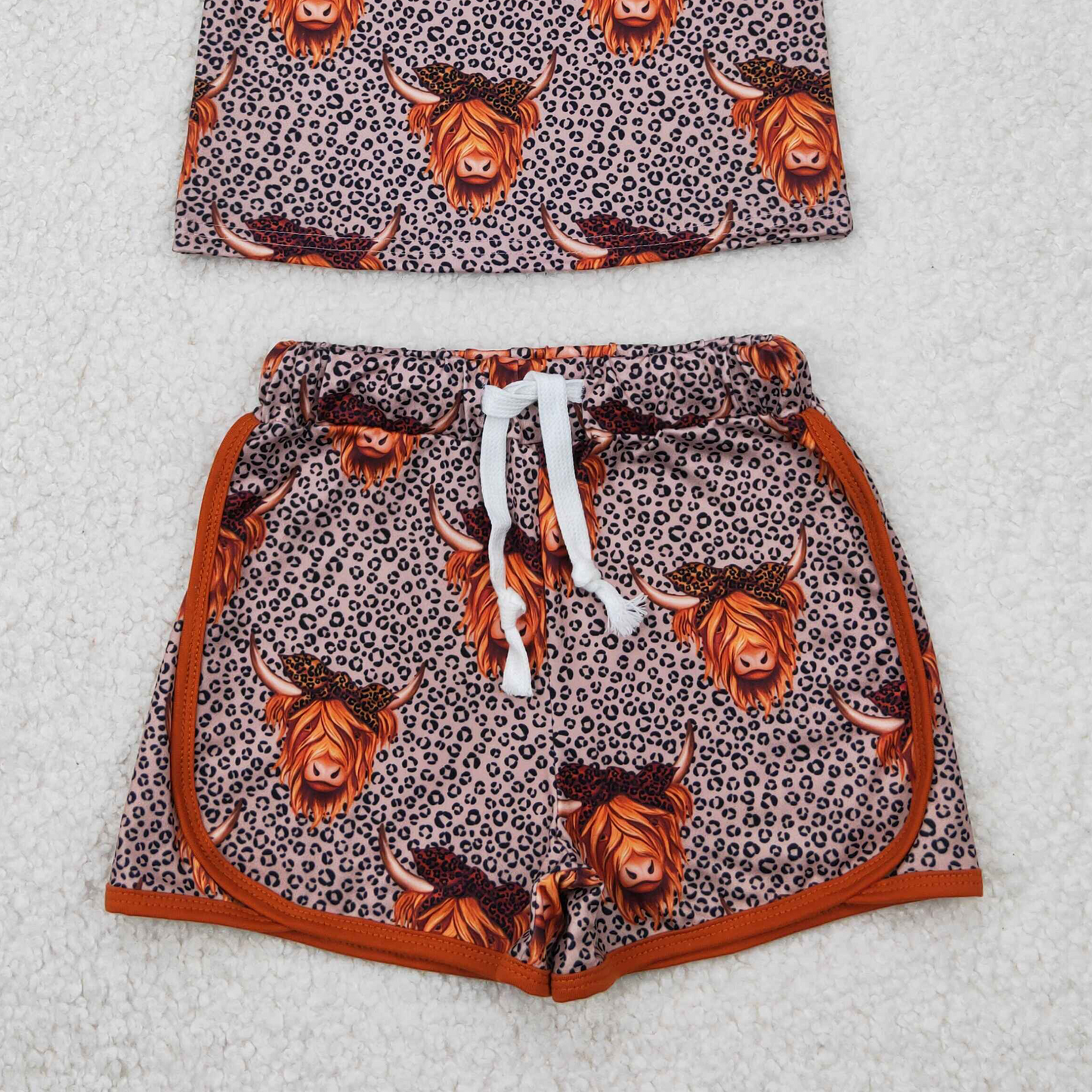 5.24 GSSO2341 RTS NO MOQ Baby Girls Summer Outfits baby girls clothes alpine head sleeveless shorts set