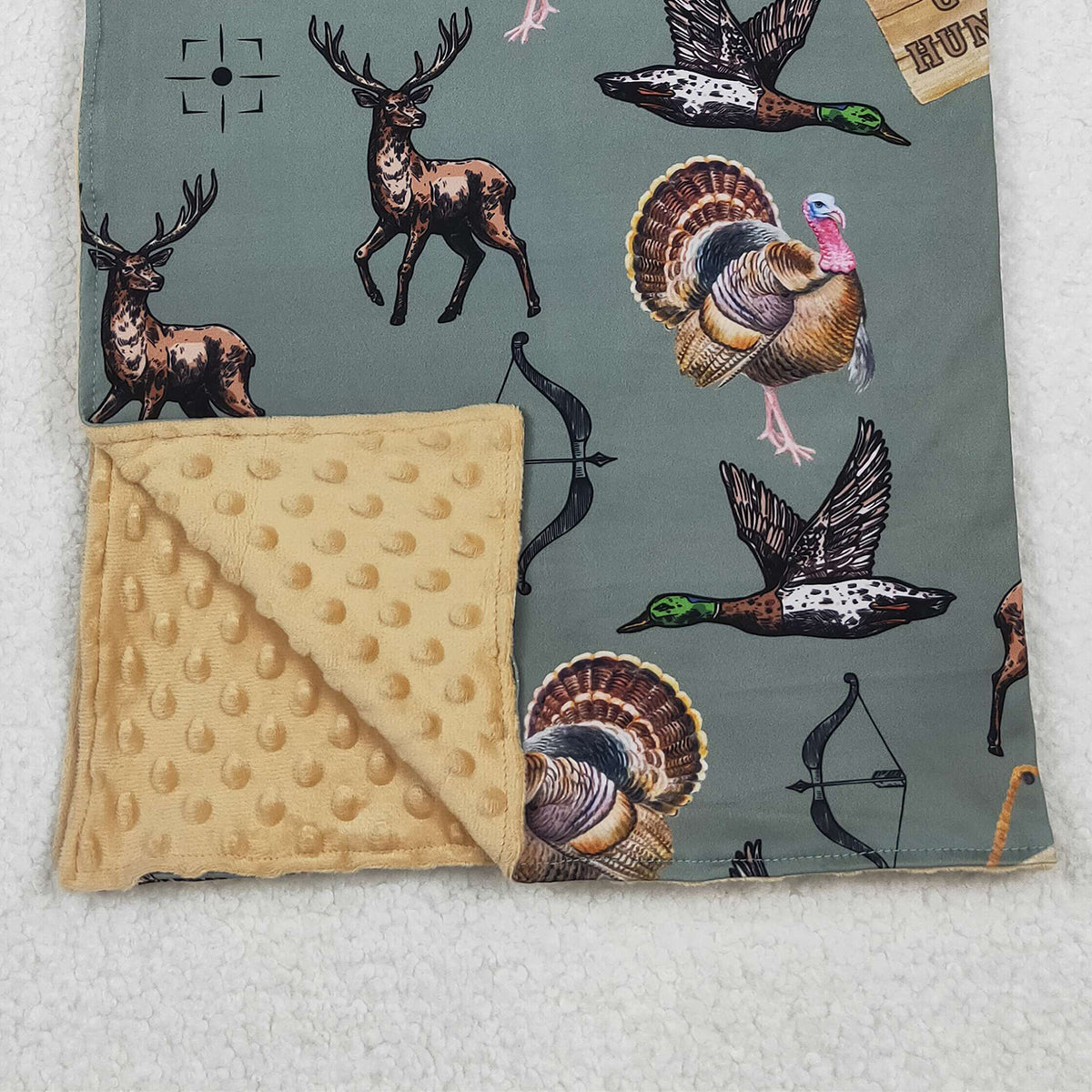 10.18 RTS NO MOQ (In stock)BL0151 Baby Toddler Children Hunting Deer Ducks Blankets