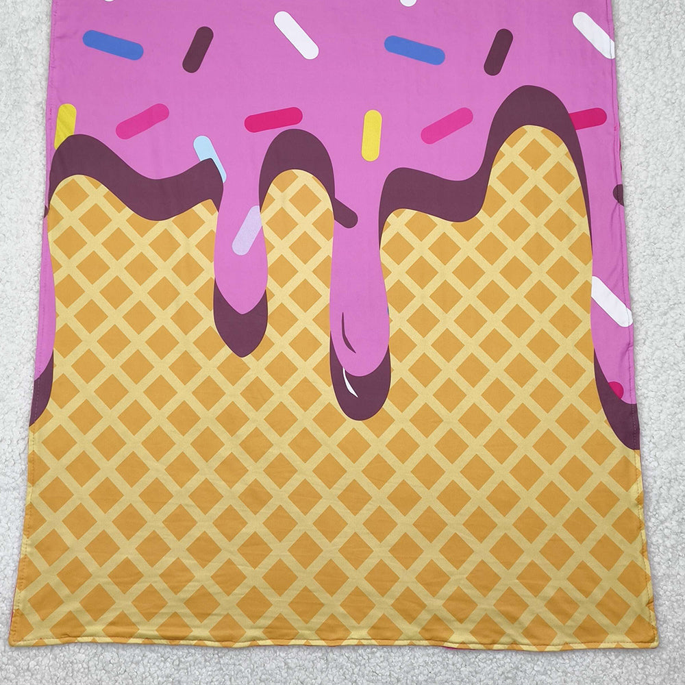 7.15 BL0201 RTS NO MOQ Baby Blankets Waffle ice cream rose red baby blanket