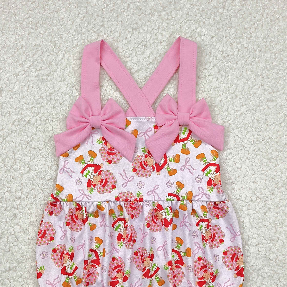 5.17 SR2933 RTS NO MOQ Baby Girls Summer Rompers Summer Strawberry Girl Pink Bubble Romper