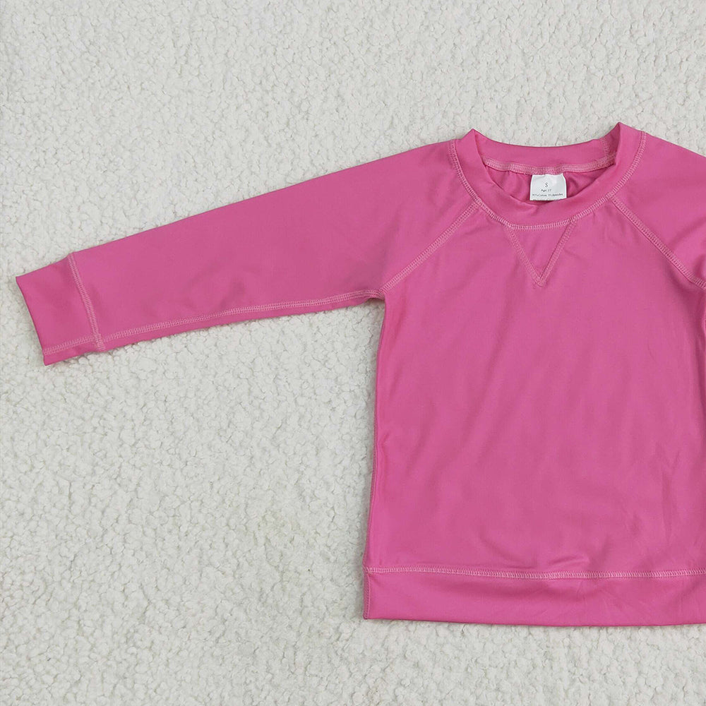 8.25 GT0968RTS NO MOQ Baby Girls Yoga Tops Baby Girls Hot Pink Long Sleeves Yoga Shirts Top