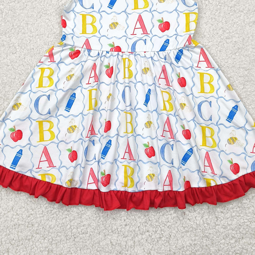 6.20 GSD2258 RTS NO MOQ Baby Girls Summer Dress baby girl clothes back to school flying sleeve dress