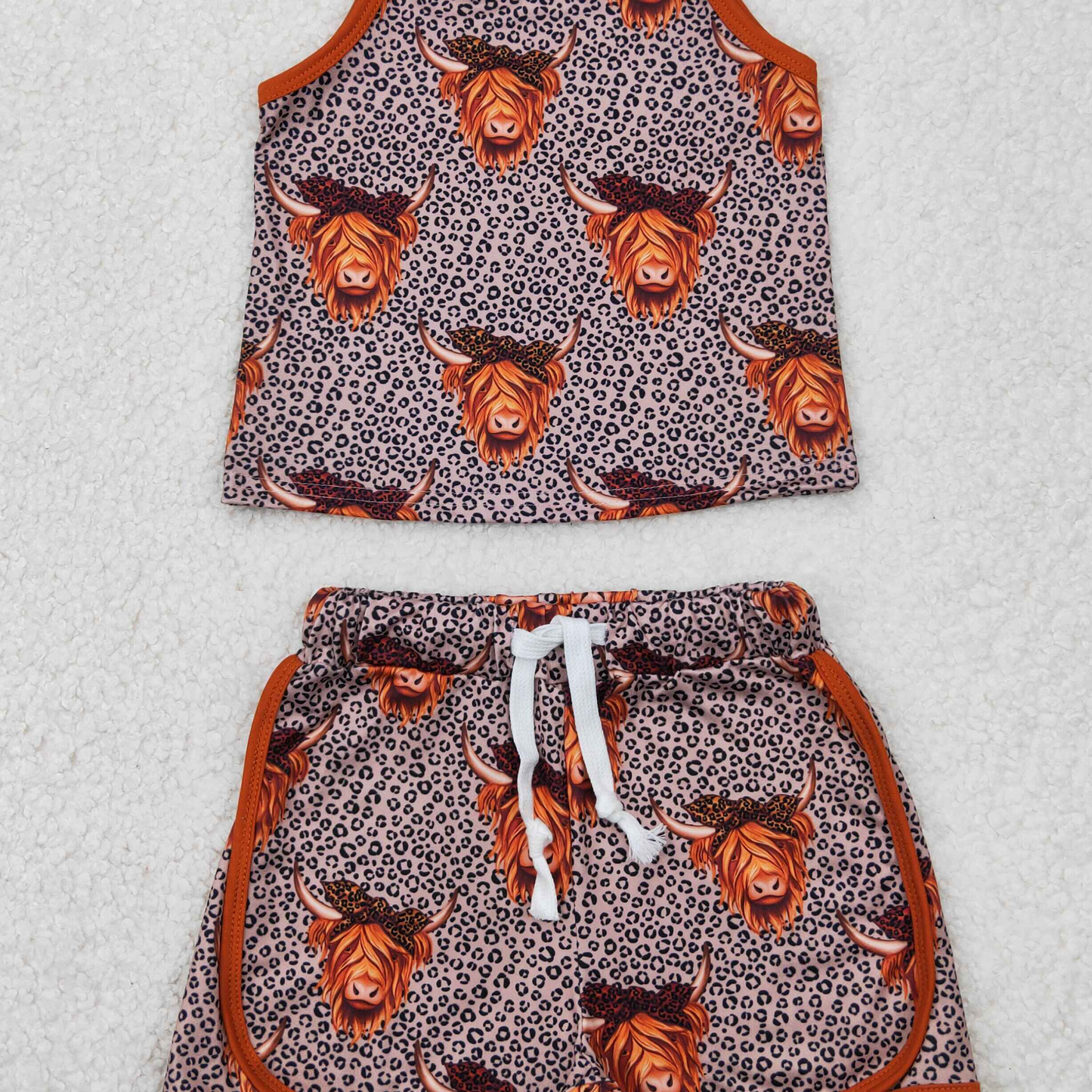 5.24 GSSO2341 RTS NO MOQ Baby Girls Summer Outfits baby girls clothes alpine head sleeveless shorts set