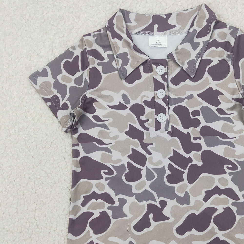 5.17 BT1211 RTS NO MOQ Baby Boys Summer Tops Baby Boys Grey Camo Short Sleeve Polo Shirt Top