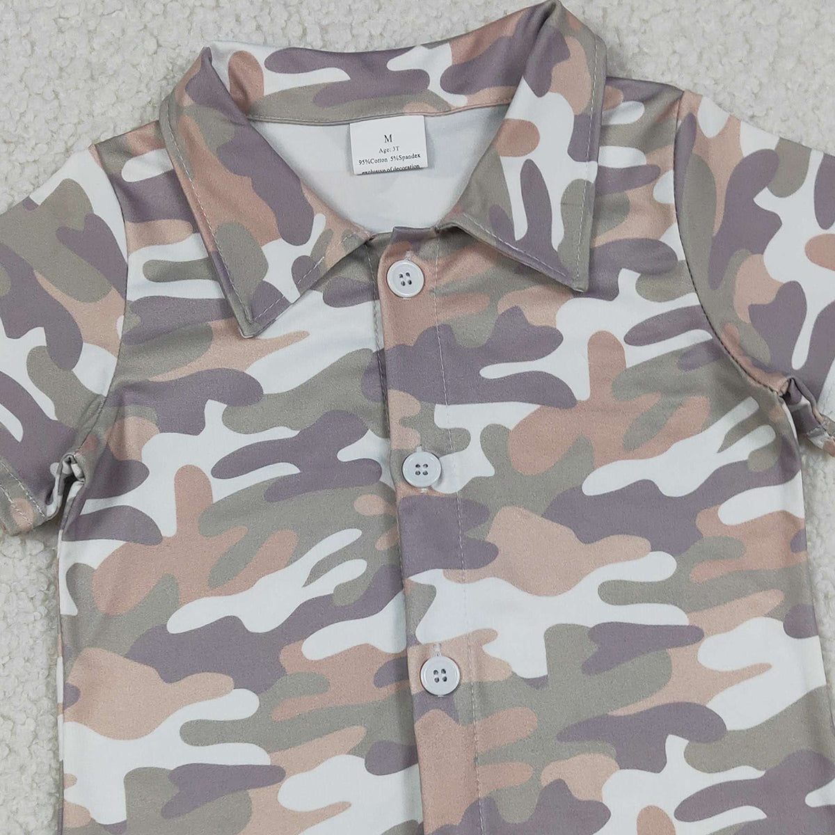 12.20 RTS NO MOQ (In stock)BT1565 Baby Boys Southern Grey Camo Button Shirts Top