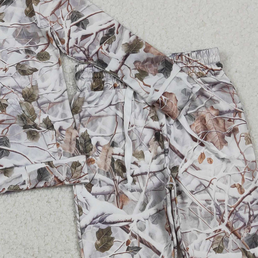 1.28 RTS NO MOQ (In stock)BLP1400 Baby Boys Southern Leaves Camo Pockets Hoodie Jogger Clothes Sets