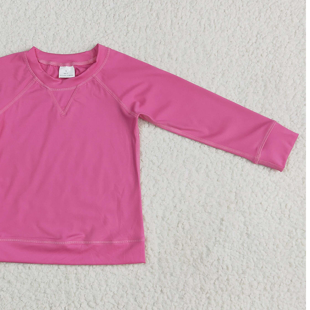 8.25 GT0968RTS NO MOQ Baby Girls Yoga Tops Baby Girls Hot Pink Long Sleeves Yoga Shirts Top