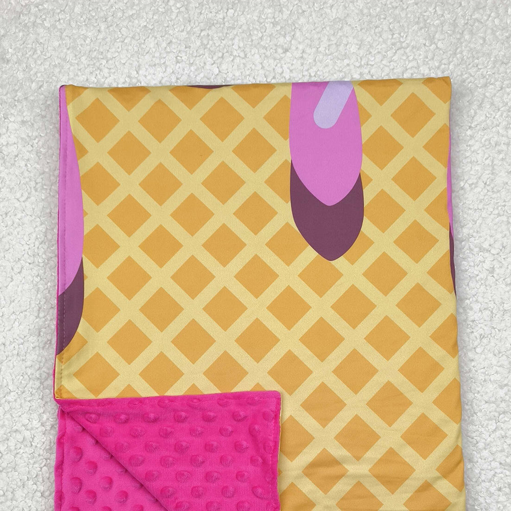 7.15 BL0201 RTS NO MOQ Baby Blankets Waffle ice cream rose red baby blanket