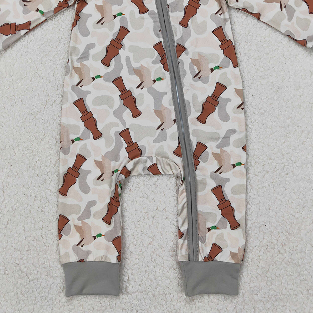 USA Shop (in stock)LR2063 Baby Boys Winter Rompers Long sleeves camo duck call baby kids zipper romper