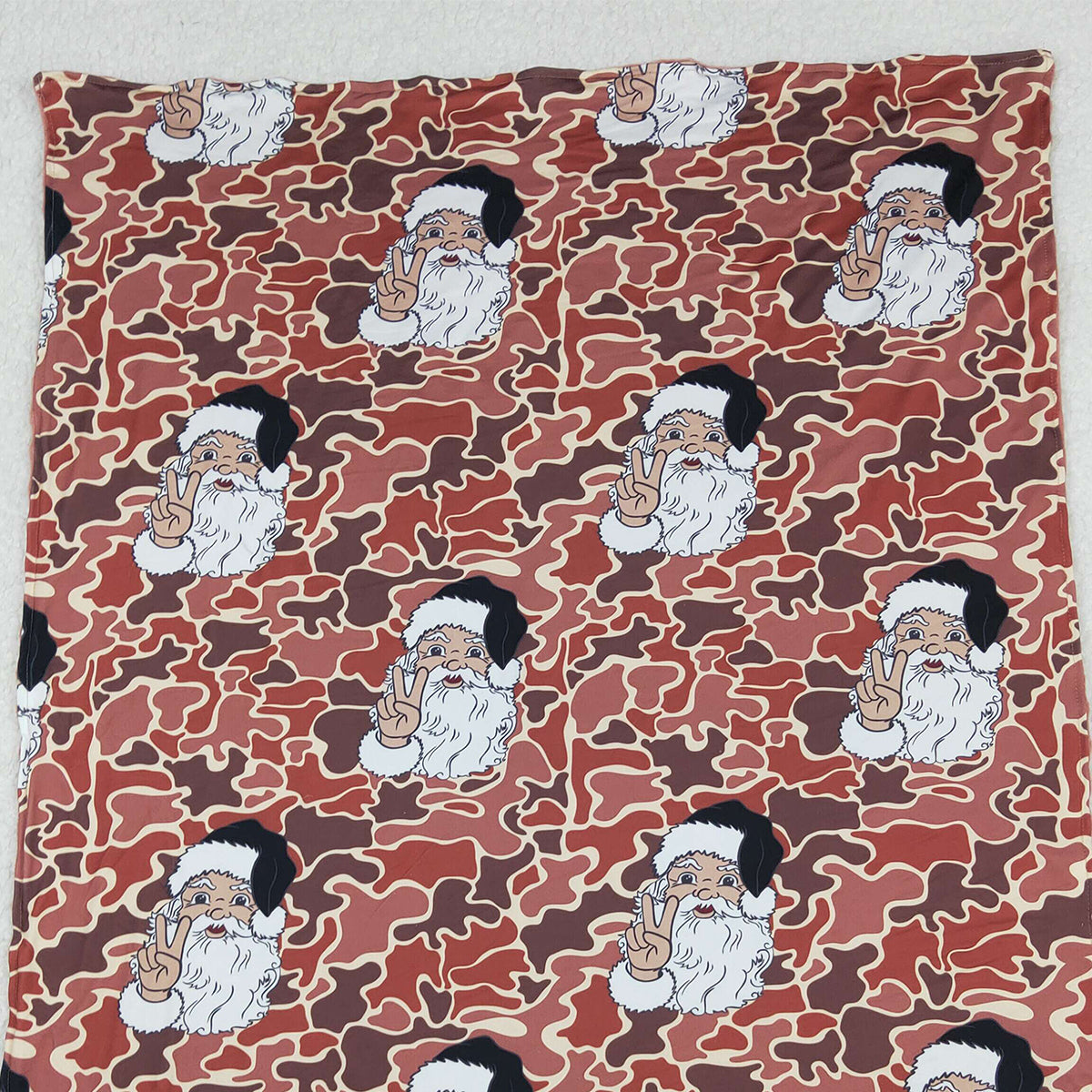 10.17 RTS NO MOQ (In stock)BL0162 Baby Toddler Children Camo Christmas Santa Minky Blankets
