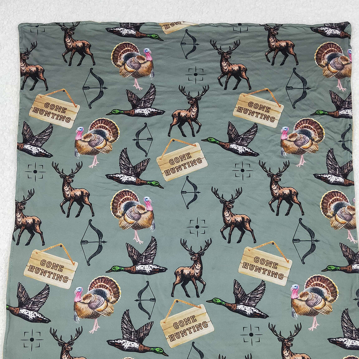 10.18 RTS NO MOQ (In stock)BL0151 Baby Toddler Children Hunting Deer Ducks Blankets