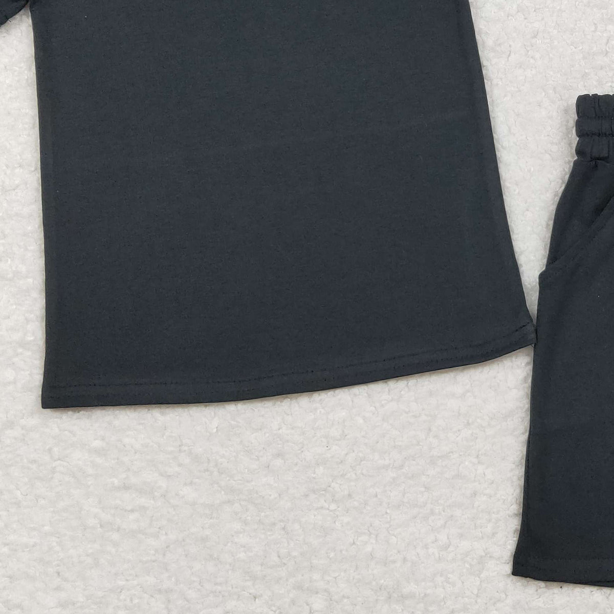 3.3 RTS NO MOQ (In stock)BSSO1889 Children's Fashion Set Baby Boys Short Sleeve Black Shirts Top Pockets Shorts Clothes Sets