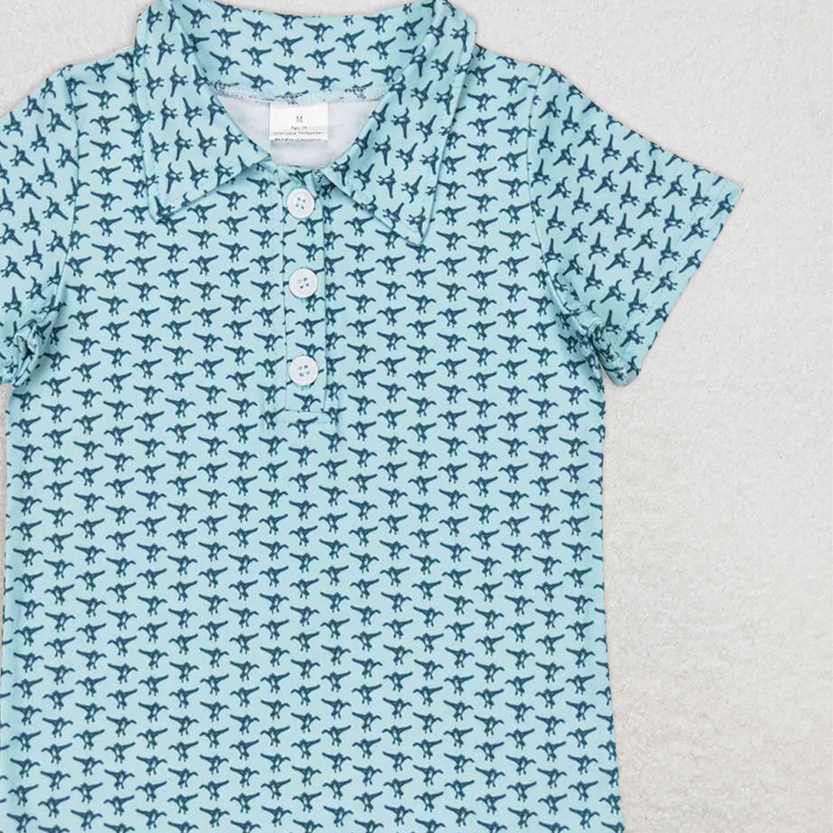 BT0497 RTS NO MOQ Baby Boys Summer Tops Baby Boys Mallard Duck Short Sleeve Buttons Tee Shirts Tops