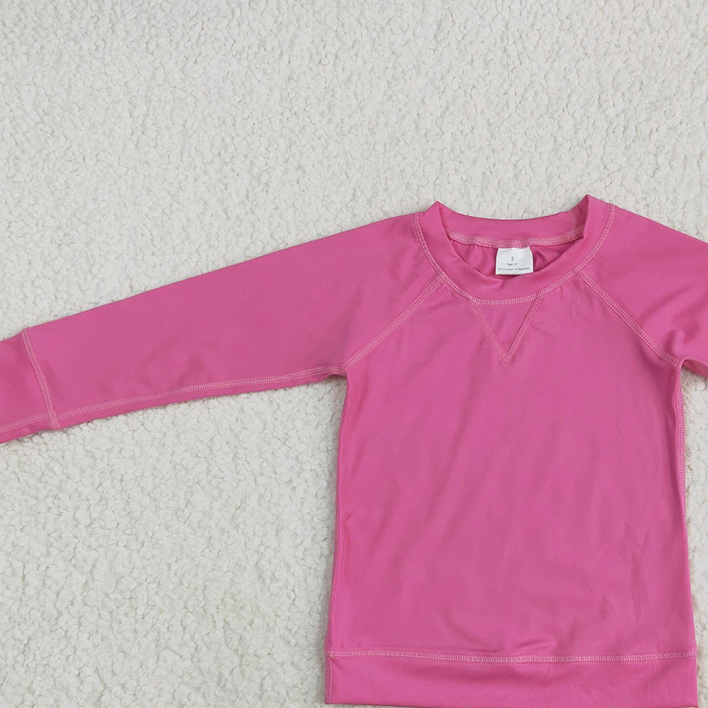 8.25 GT0968RTS NO MOQ Baby Girls Yoga Tops Baby Girls Hot Pink Long Sleeves Yoga Shirts Top