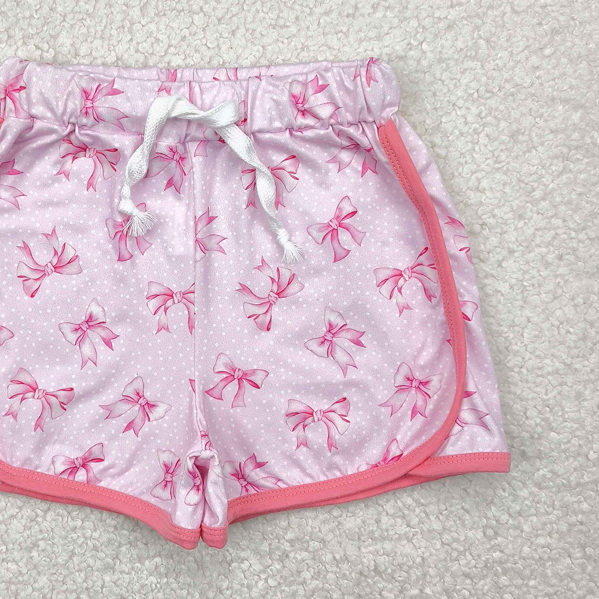 SS0463RTS NO MOQ Baby Girls Summer Shorts Kids Girls Pink Polka Dots Bow Summer Shorts Children's Fashion Cute Design Casual Wear for Girls