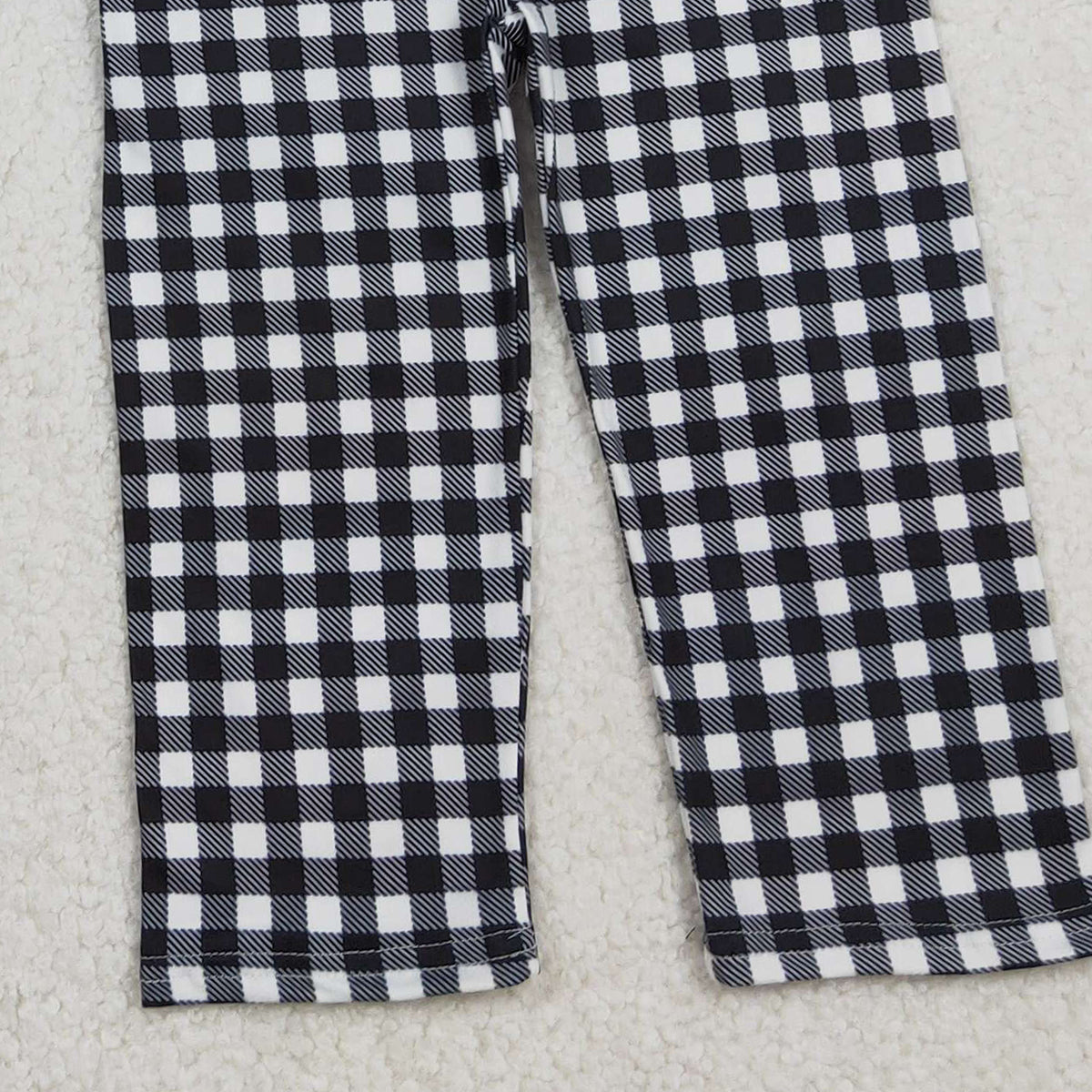 12.11 RTS NO MOQ (In stock)BSPO0622 Embroidery I Love Footballs Baby Boys Checked Pants Team Clothes Sets