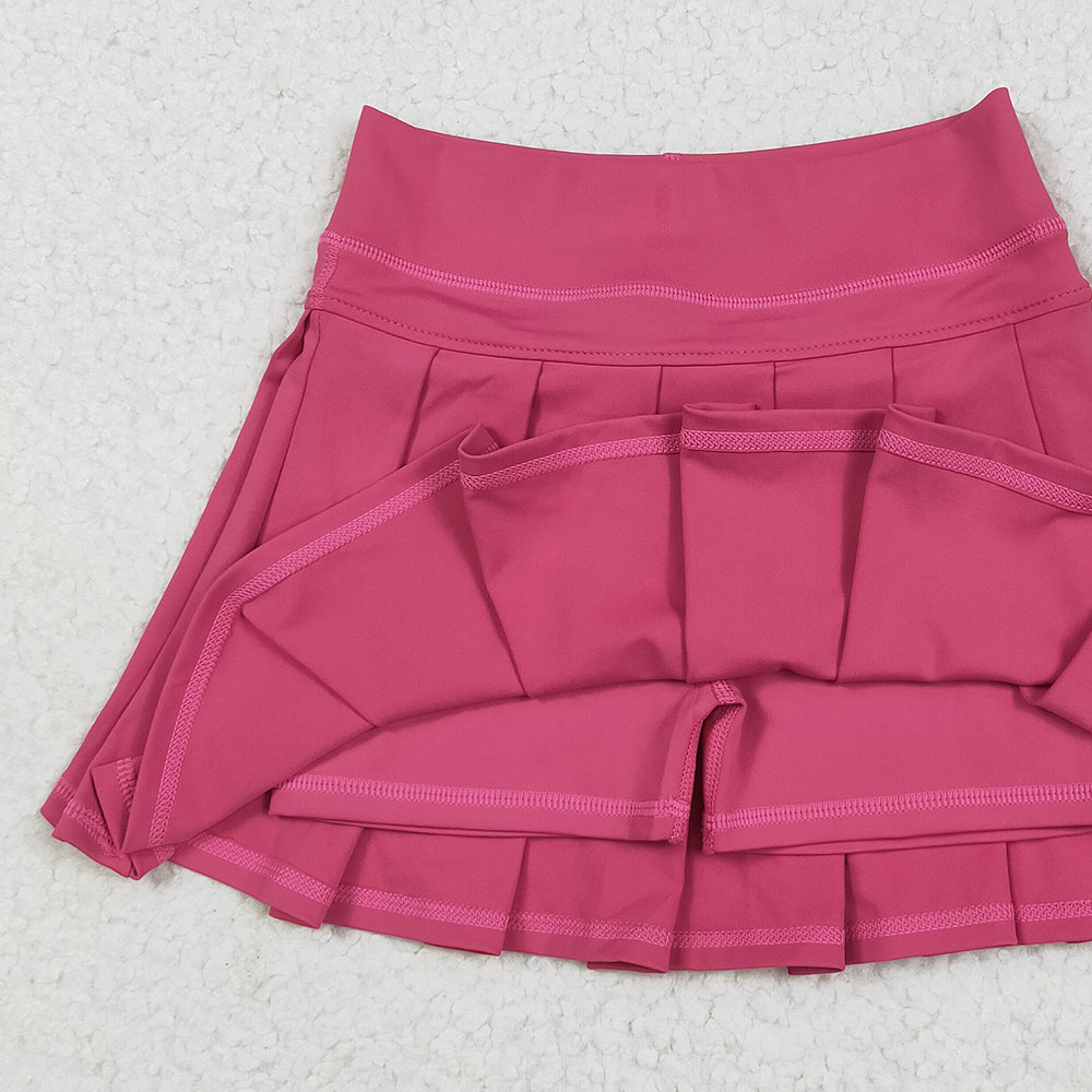 7.22 GLK0079RTS NO MOQ Baby Girls Yoga Skirt baby girls clothes yoga rose red Skirts dress