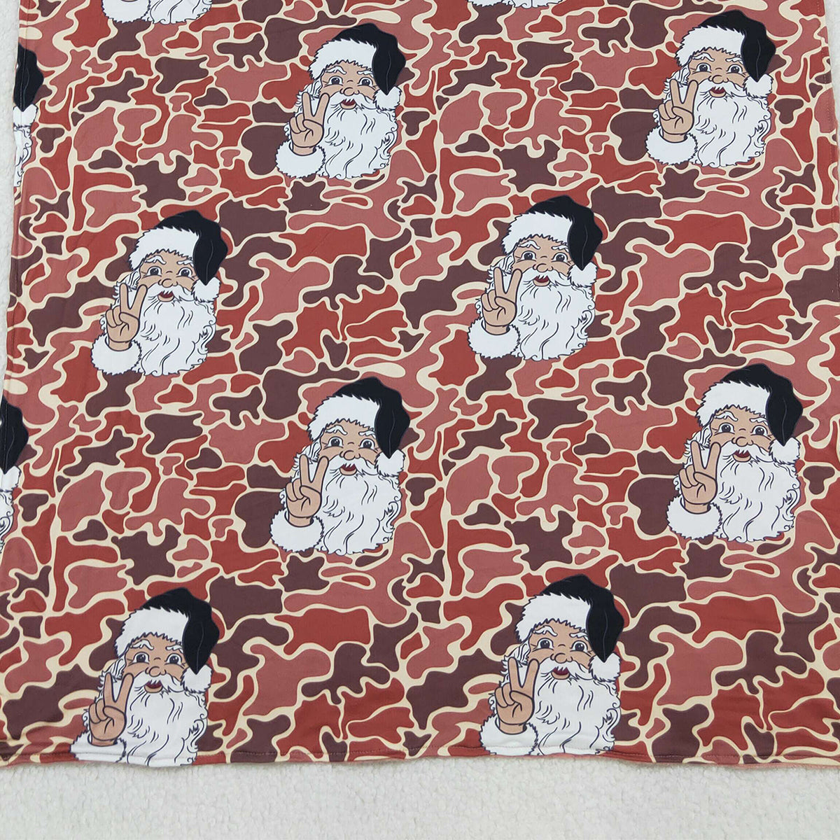 10.17 RTS NO MOQ (In stock)BL0162 Baby Toddler Children Camo Christmas Santa Minky Blankets