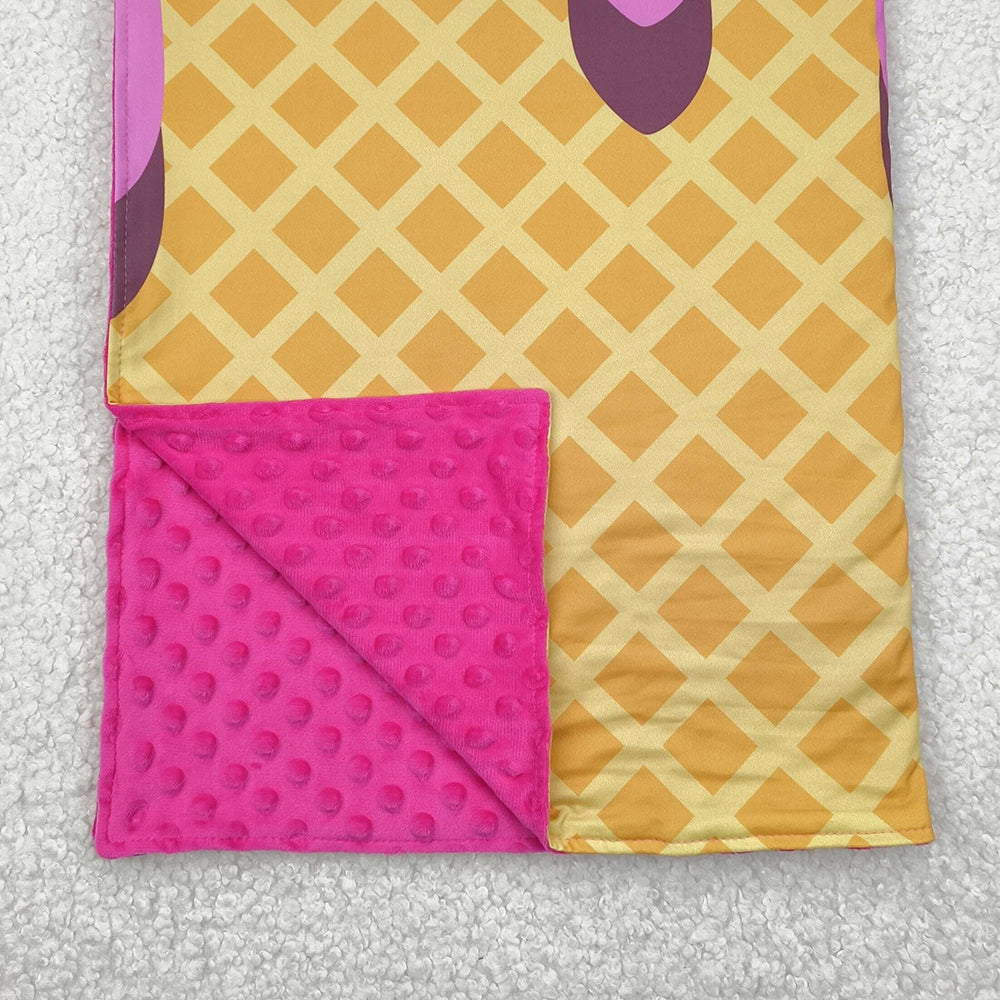7.15 BL0201 RTS NO MOQ Baby Blankets Waffle ice cream rose red baby blanket