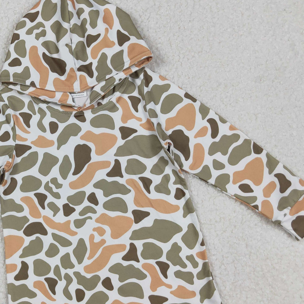 RTS NO MOQ (In stock)BT1313 Baby Boys Long Sleeve Tops Camouflage Hoodie Southern Green Khaki Hooded Tops f