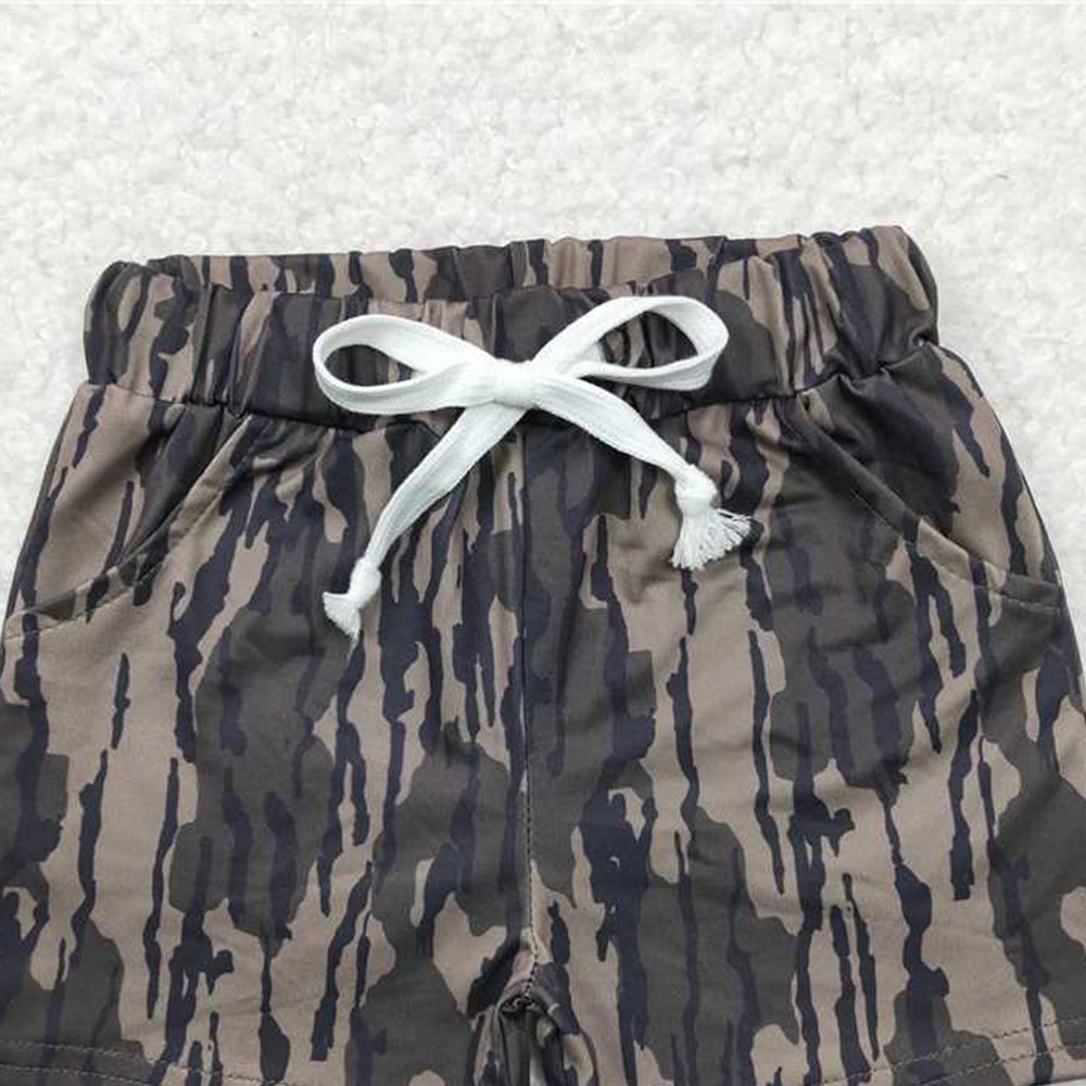 6.24 SS0201 RTS NO MOQ Baby Boys Summer Shorts Olive camo pockets baby boy summer shorts
