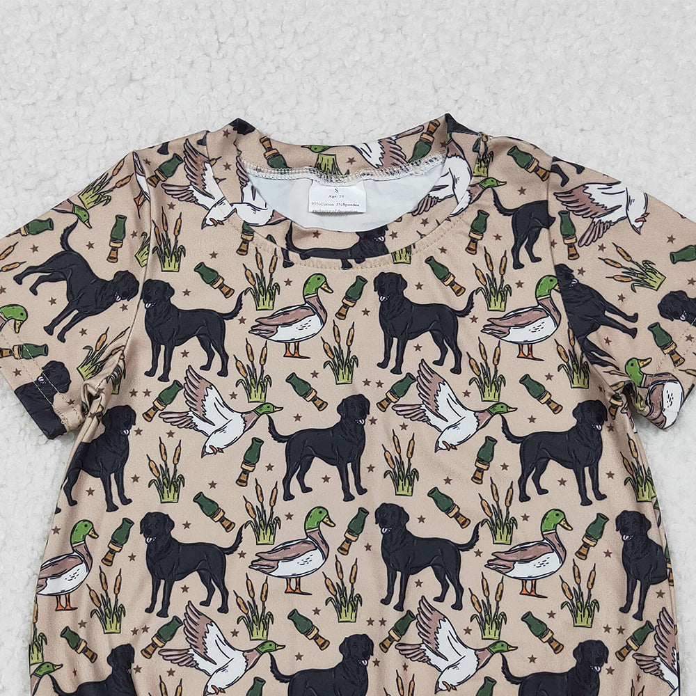 10.10 RTS NO MOQ (In stock)SR2725 Baby Boys Summer Rompers Baby Infant Boys Dog Duck Calls Hunting Rompers