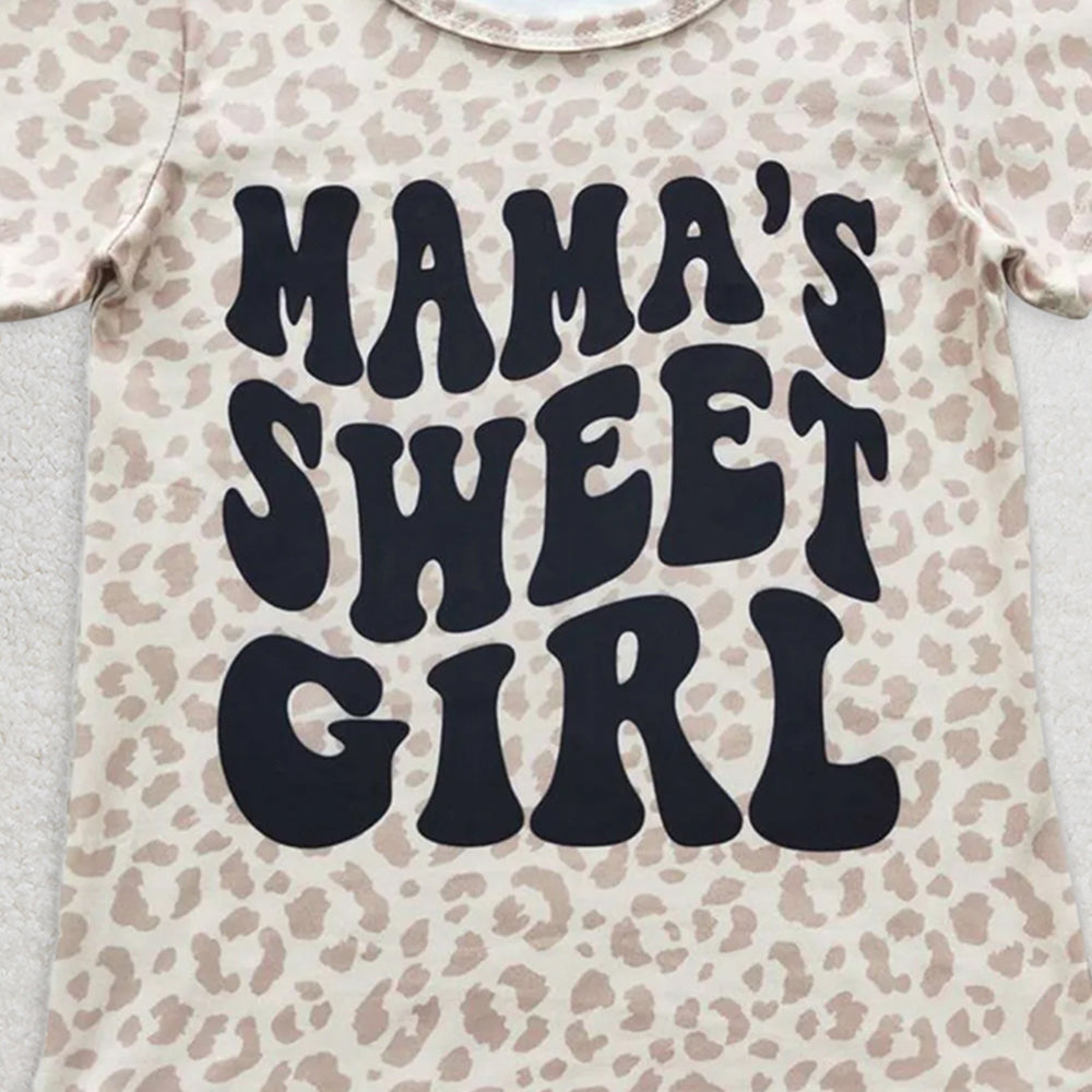 GT0185 RTS NO MOQ Baby Girls Summer Tops Baby Girls Mama's Sweet Girl Short Sleeve Shirts Tops
