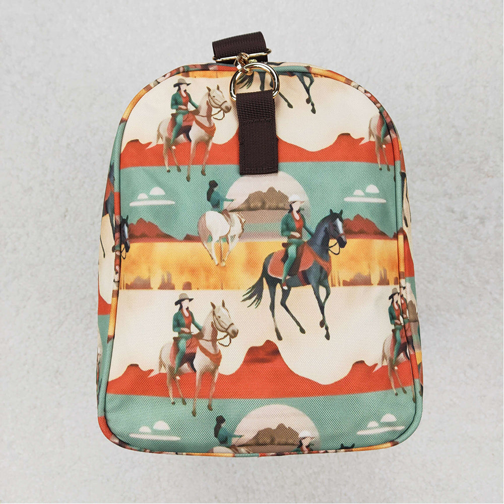 4.26 BA0265 RTS NO MOQ Brown horse rodeo western duffel bag