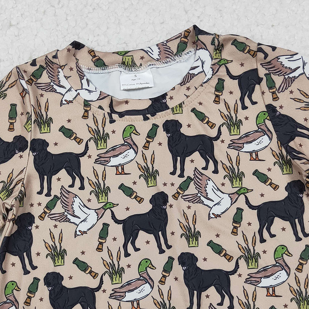 10.10 RTS NO MOQ (In stock)SR2725 Baby Boys Summer Rompers Baby Infant Boys Dog Duck Calls Hunting Rompers