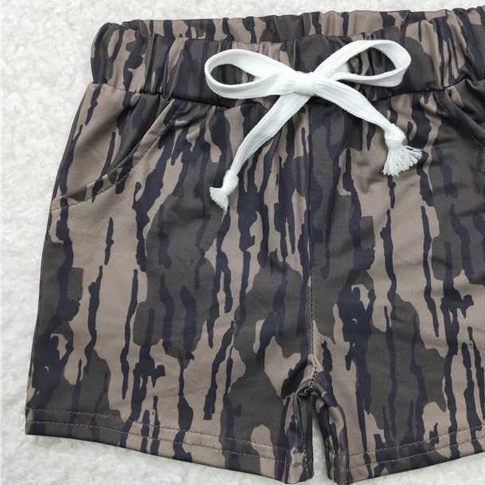 6.24 SS0201 RTS NO MOQ Baby Boys Summer Shorts Olive camo pockets baby boy summer shorts