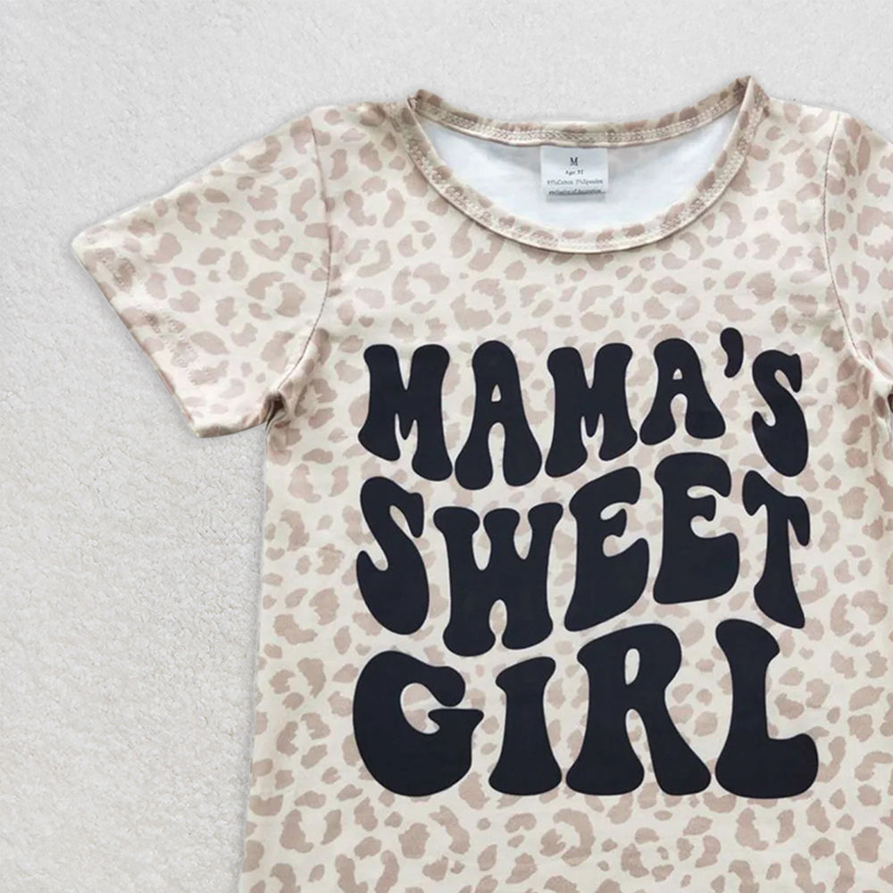 GT0185 RTS NO MOQ Baby Girls Summer Tops Baby Girls Mama's Sweet Girl Short Sleeve Shirts Tops