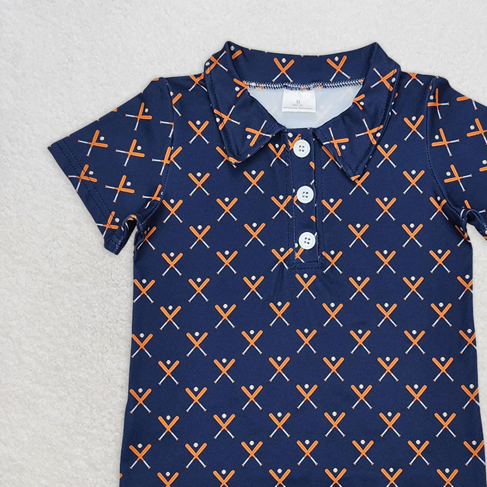 BT1120RTS NO MOQ Baby Boys Summer Tops Blue Short Sleeve Baseball Polo Shirt for Kids Boys Ages 7-14 Comfortable Breathable Fashionable Clothing