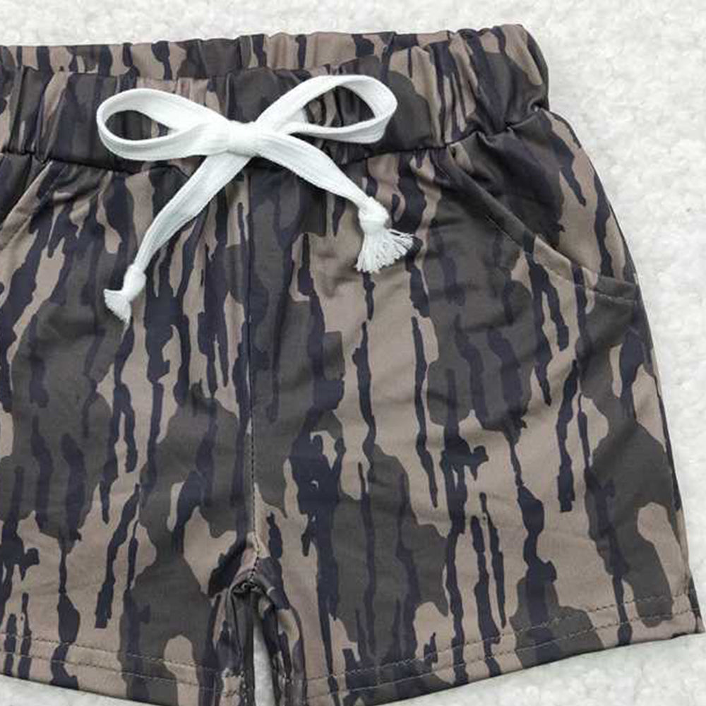 6.24 SS0201 RTS NO MOQ Baby Boys Summer Shorts Olive camo pockets baby boy summer shorts