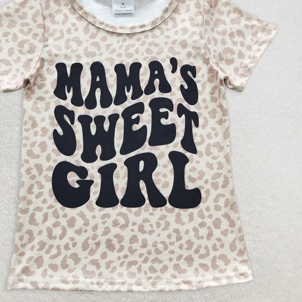 GT0185 RTS NO MOQ Baby Girls Summer Tops Baby Girls Mama's Sweet Girl Short Sleeve Shirts Tops