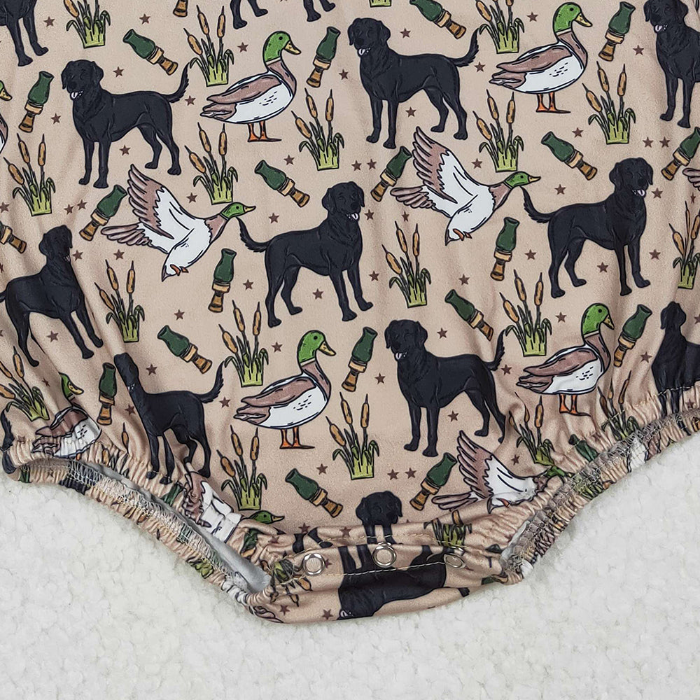 10.10 RTS NO MOQ (In stock)SR2725 Baby Boys Summer Rompers Baby Infant Boys Dog Duck Calls Hunting Rompers