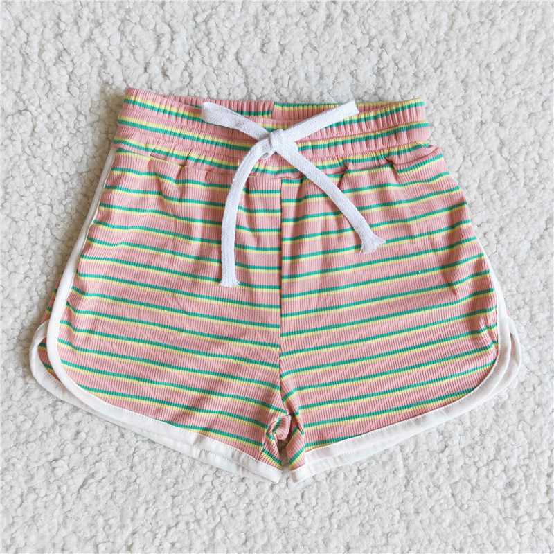 B0-29 Baby girls stripe tie sports design shorts 2
